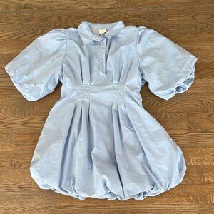 Maeve Light blue bubble hemmed dress